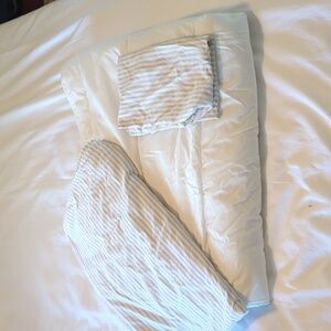 Striped Gray Toddler Duvet And Cover